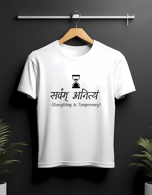 Everything is Temporary – Minimal Spiritual White T-shirt