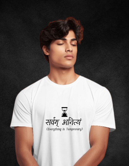 Everything is Temporary – Minimal Spiritual White T-shirt